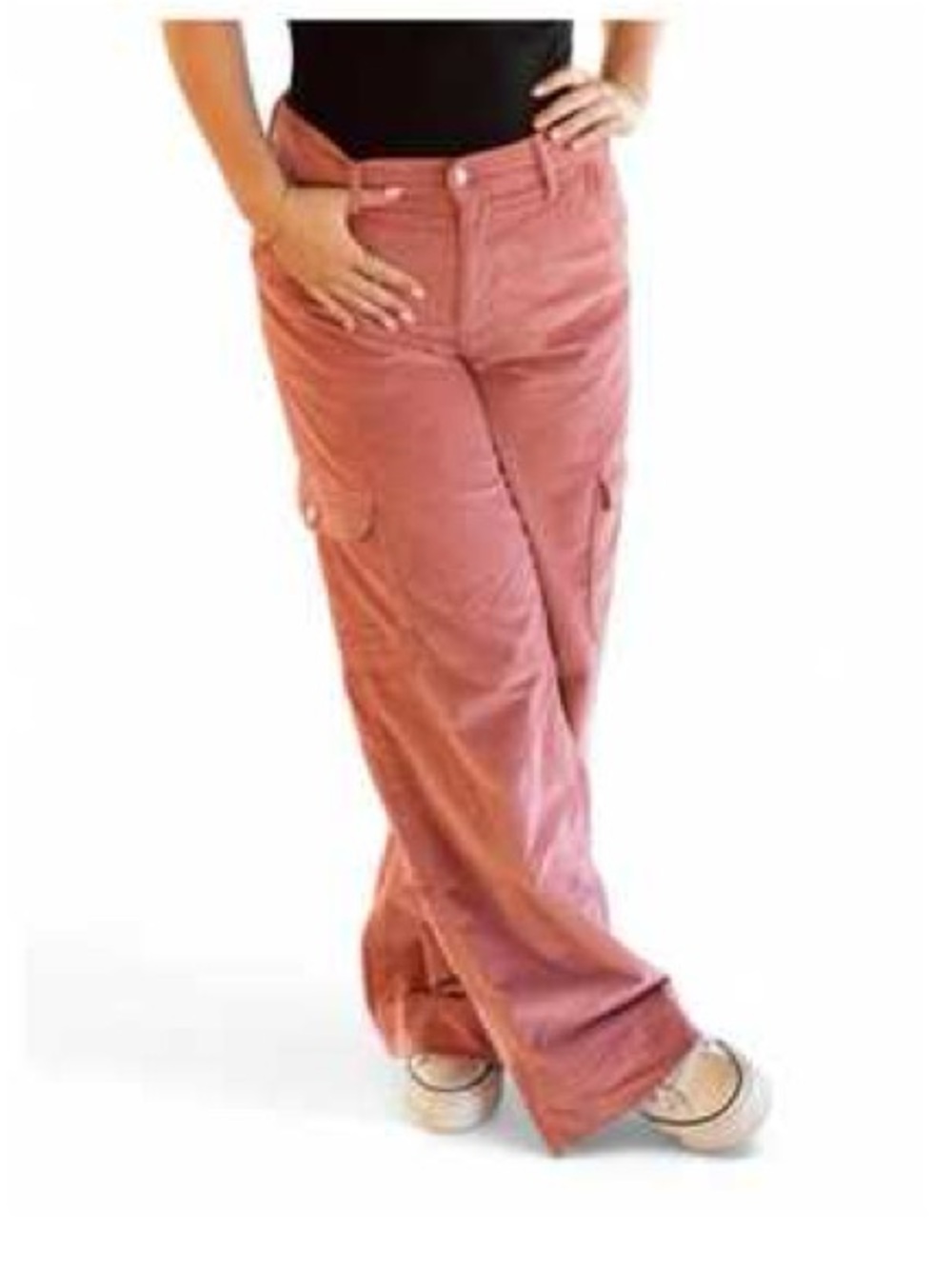 American Eagle Outfitters Wide-Leg Cargo Pants in Dusty Rose